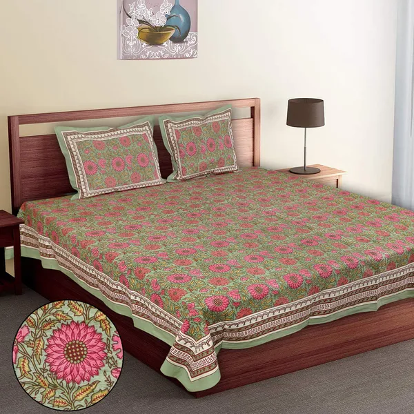 Green_Cotton_Royal_Heritage_Empire_Double_Bedsheet_With_Pillow_Cover_108_X_108_Cm
